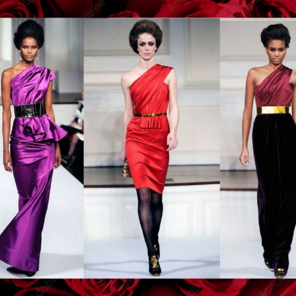 *$4,000 OSCAR DE LA RENTA STUNNING RED PEPLUM RUNWAY SILK DRESS US 10 - Picture 7 of 10